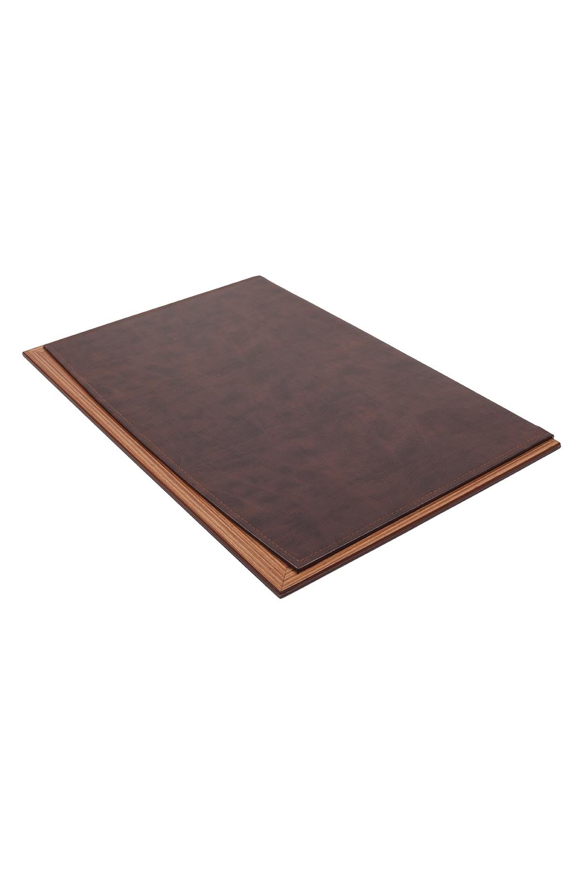 Star Lux Leather Desk Set Brown 11 Accessories