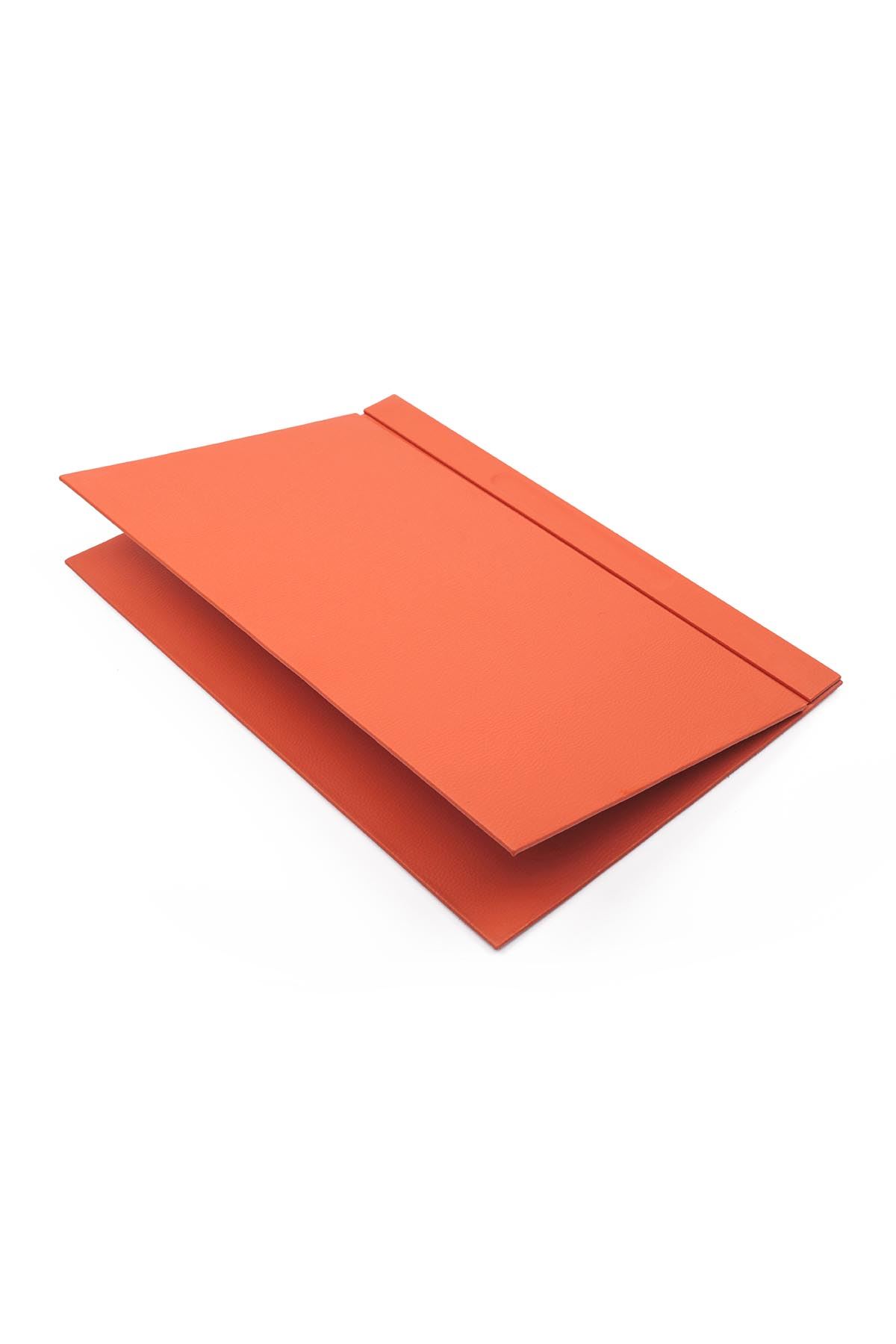 Luxury Leather Desk Set Orange 10 Accessories - Double Document Tray