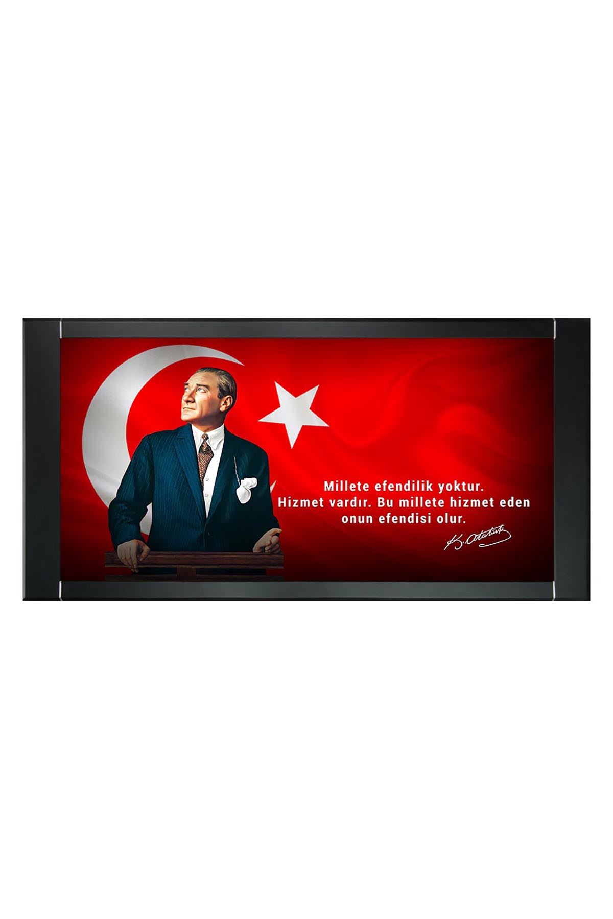 Atatürk Printed Manager Board | Printed Manager Board | Leather Framed Board | High Quality Manager Board  