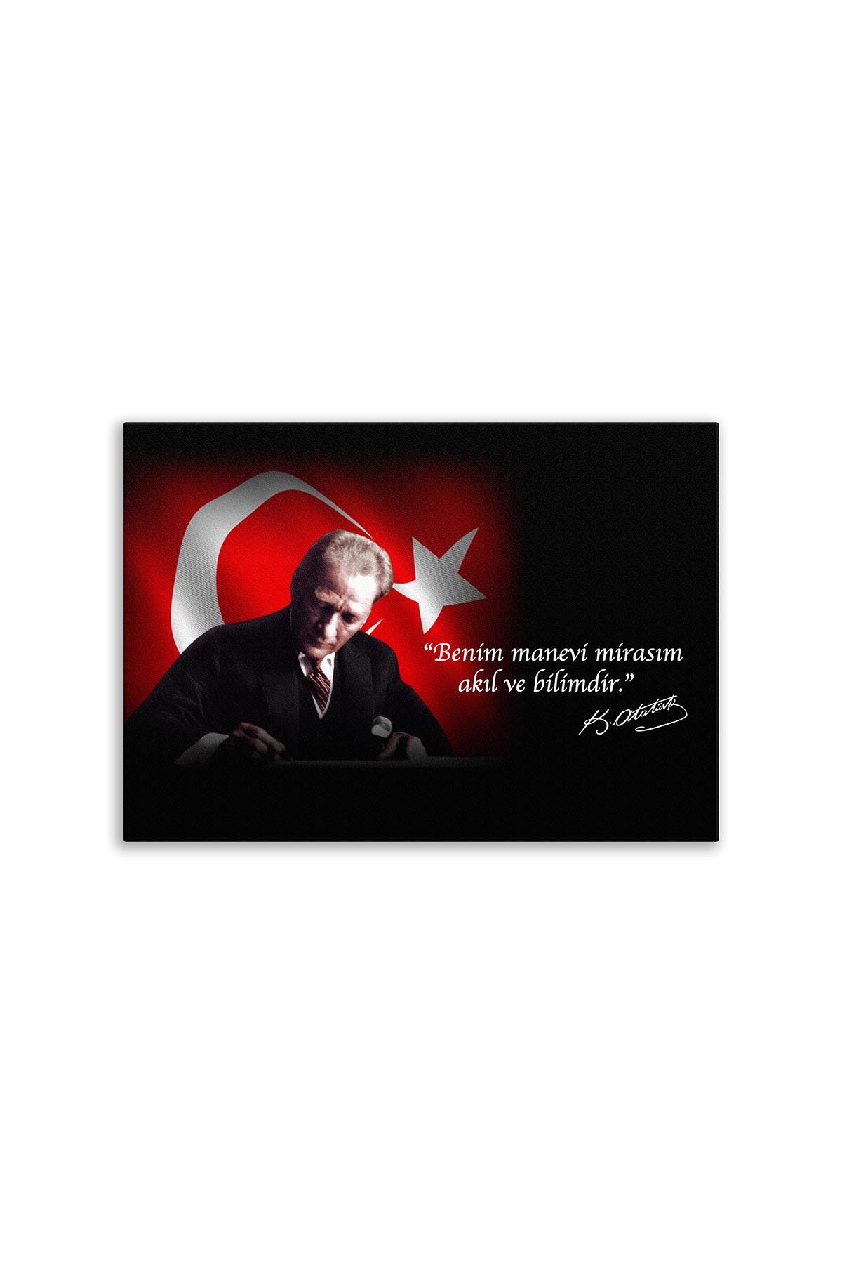 Atatürk Canvas Board With Turkish Flag | Printed Canvas Board | Customized Canvas Board  