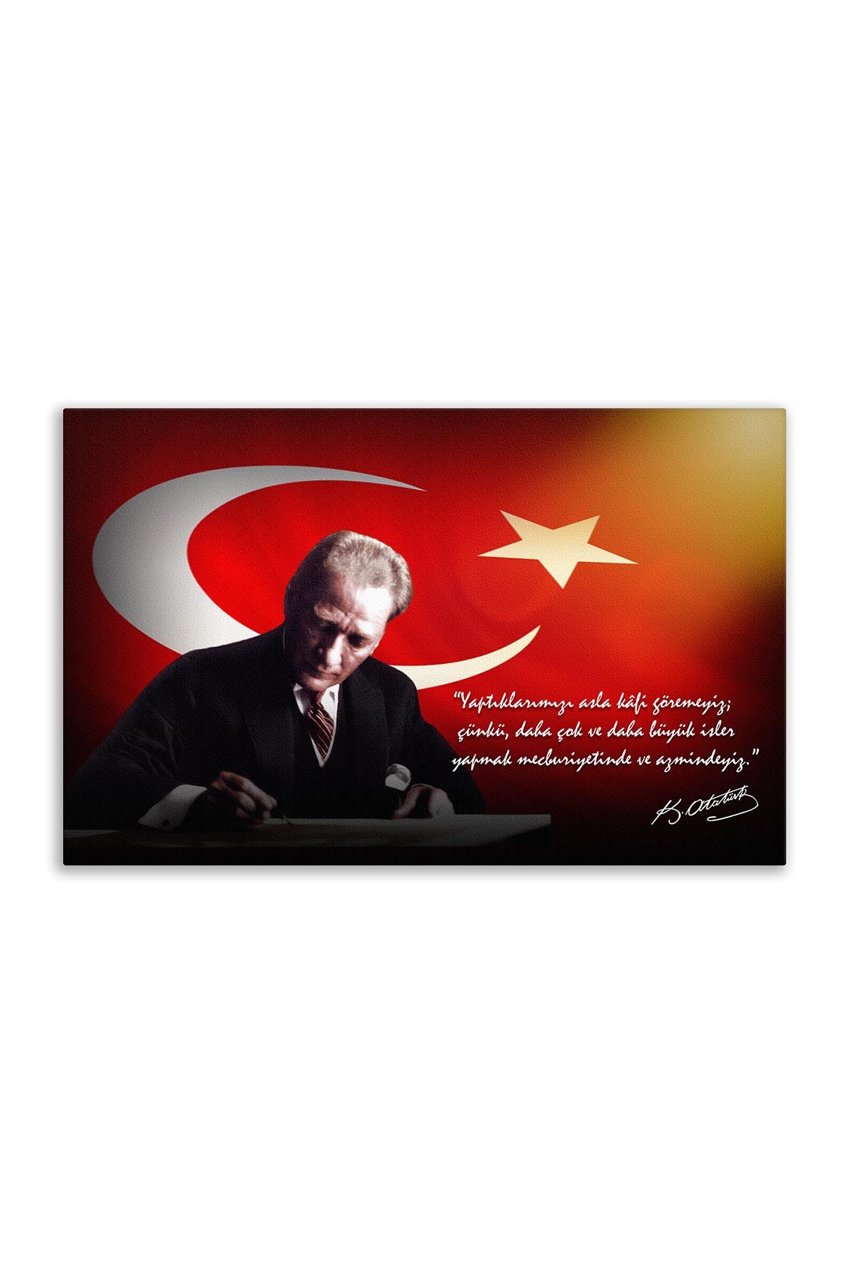 Atatürk Canvas Board With Turkish Flag | Printed Canvas Board | Customized Canvas Board 