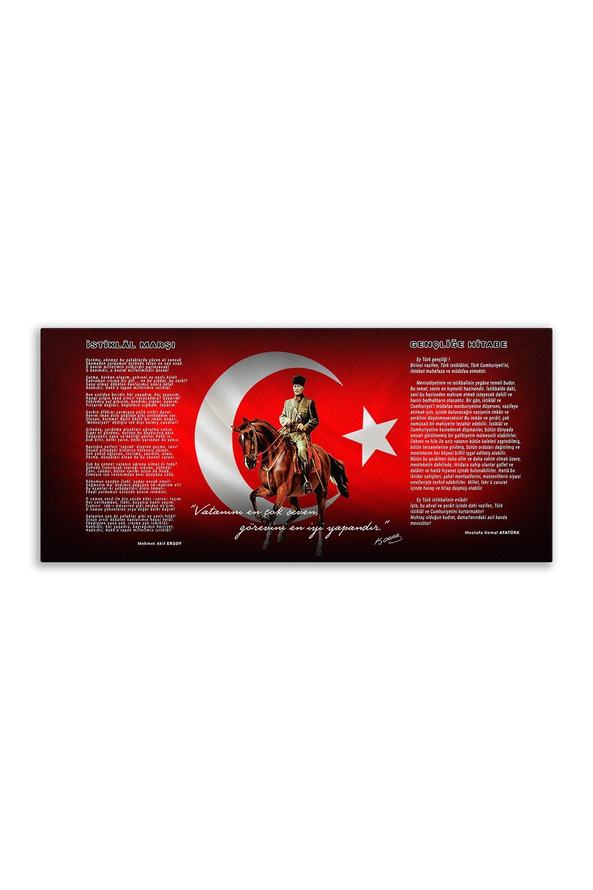 Atatürk Canvas Board With Turkish Flag | Printed Canvas Board | Digital Printing