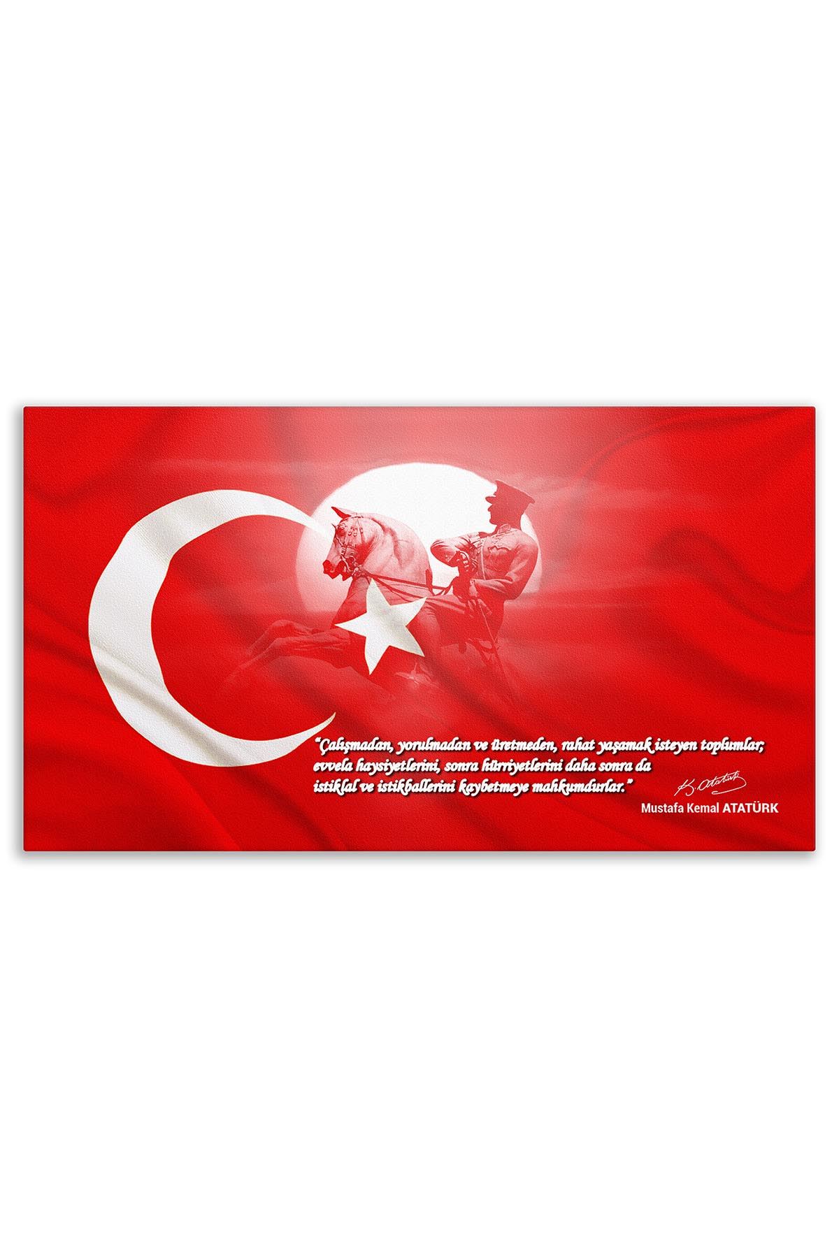 Atatürk Canvas Board With Turkish Flag | Printed Canvas Board | Customized Canvas Board