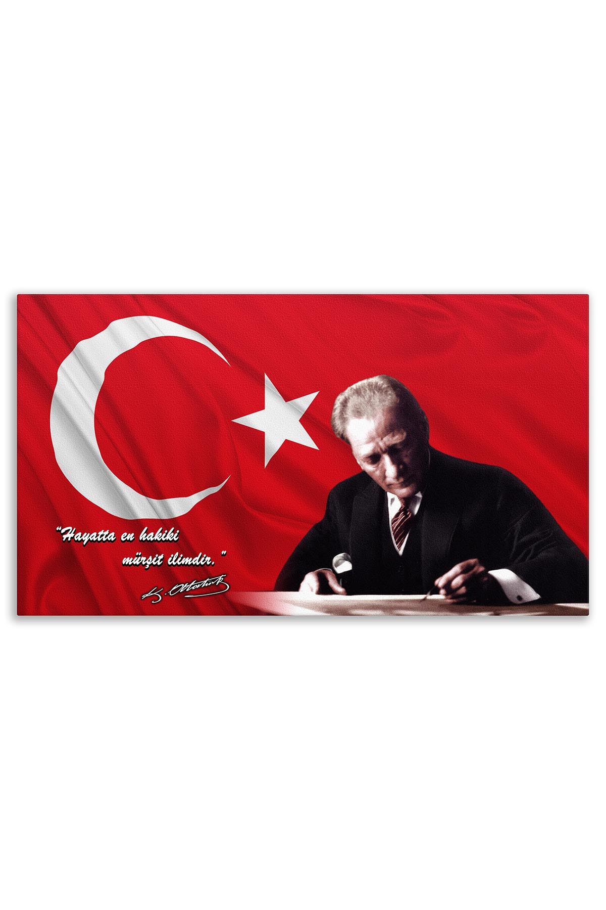 Ataturk Canvas Board With Turkish Flag| Printed Canvas Board | Customized Canvas Board