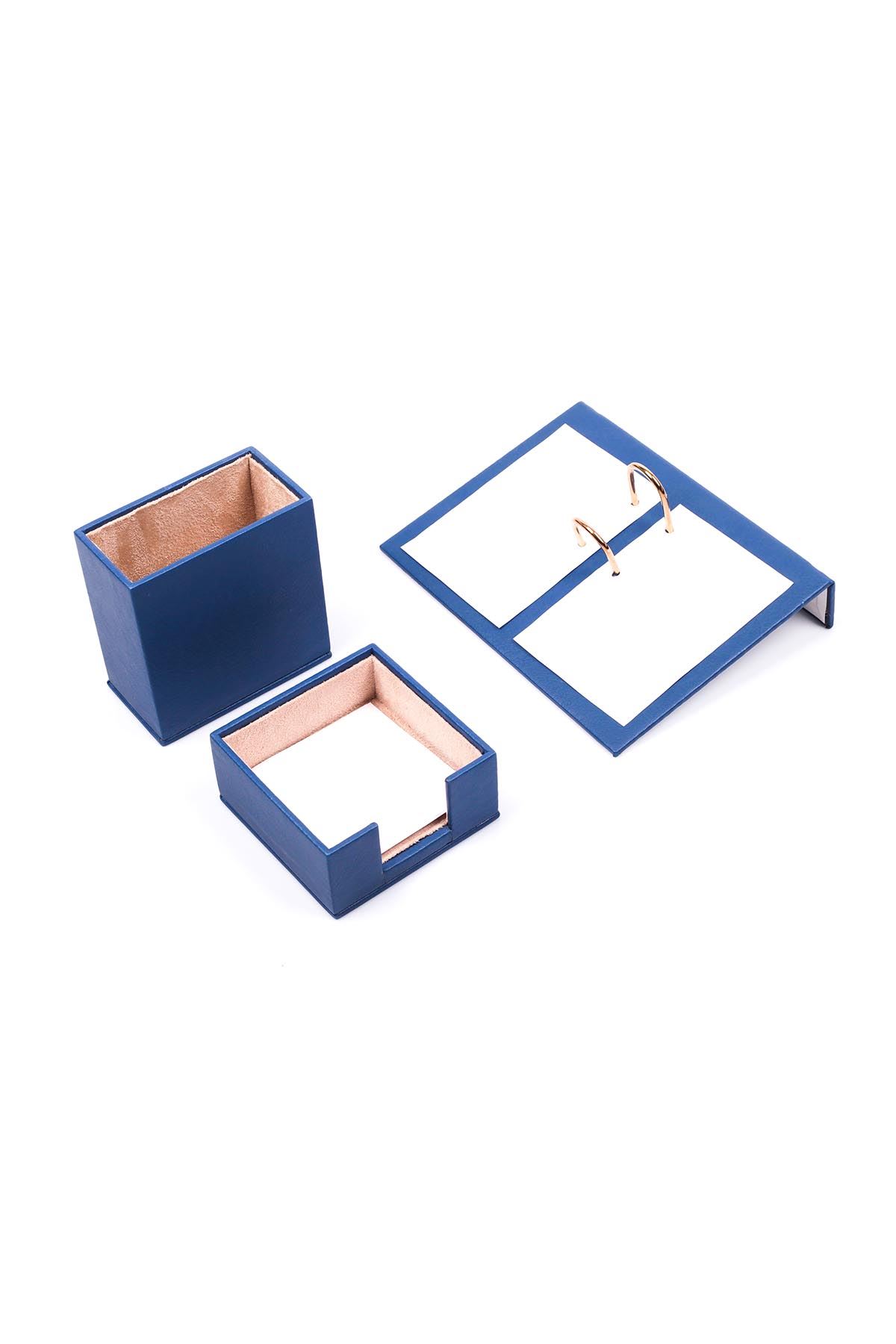 Leather Desk Accessories set of 3 Blue| Desk Set Accessories | Desktop Accessories | Desk Accessories | Desk Organizers