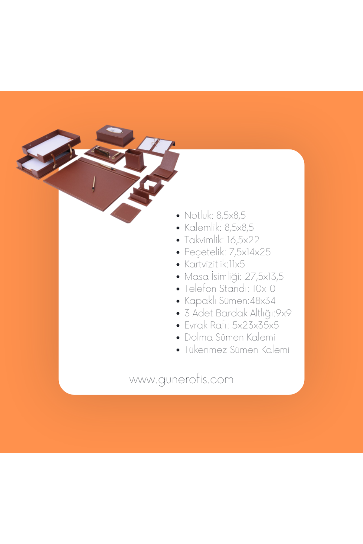 Vega Leather Desk Set 14 Accessories Tan | Vega Leather Desk Set | Leather Desk  Set | Covered Leather Desk | Leather Office Accessories | Leather Desk Accessories