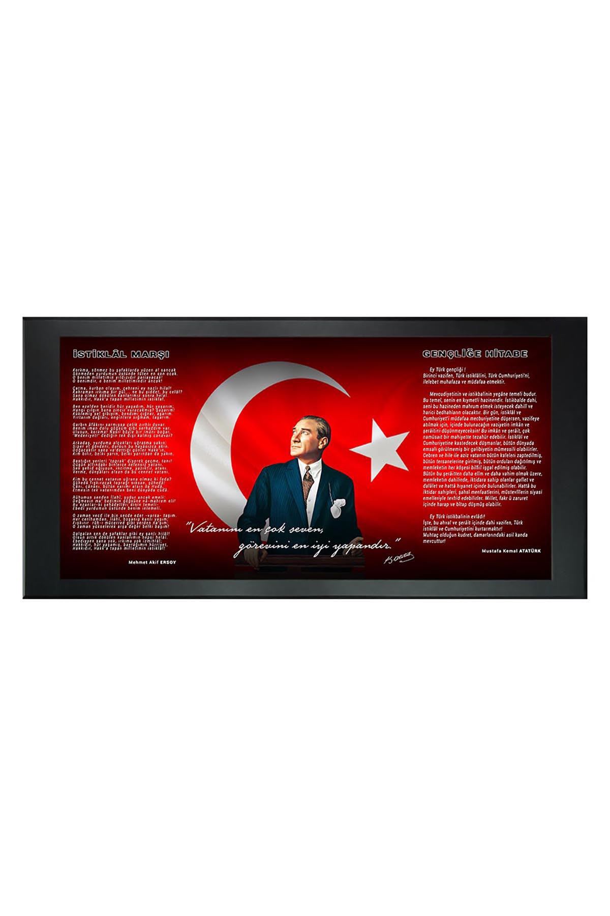Atatürk Printed Manager Board | Printed Manager Board | Leather Framed Board | High Quality Manager Board   