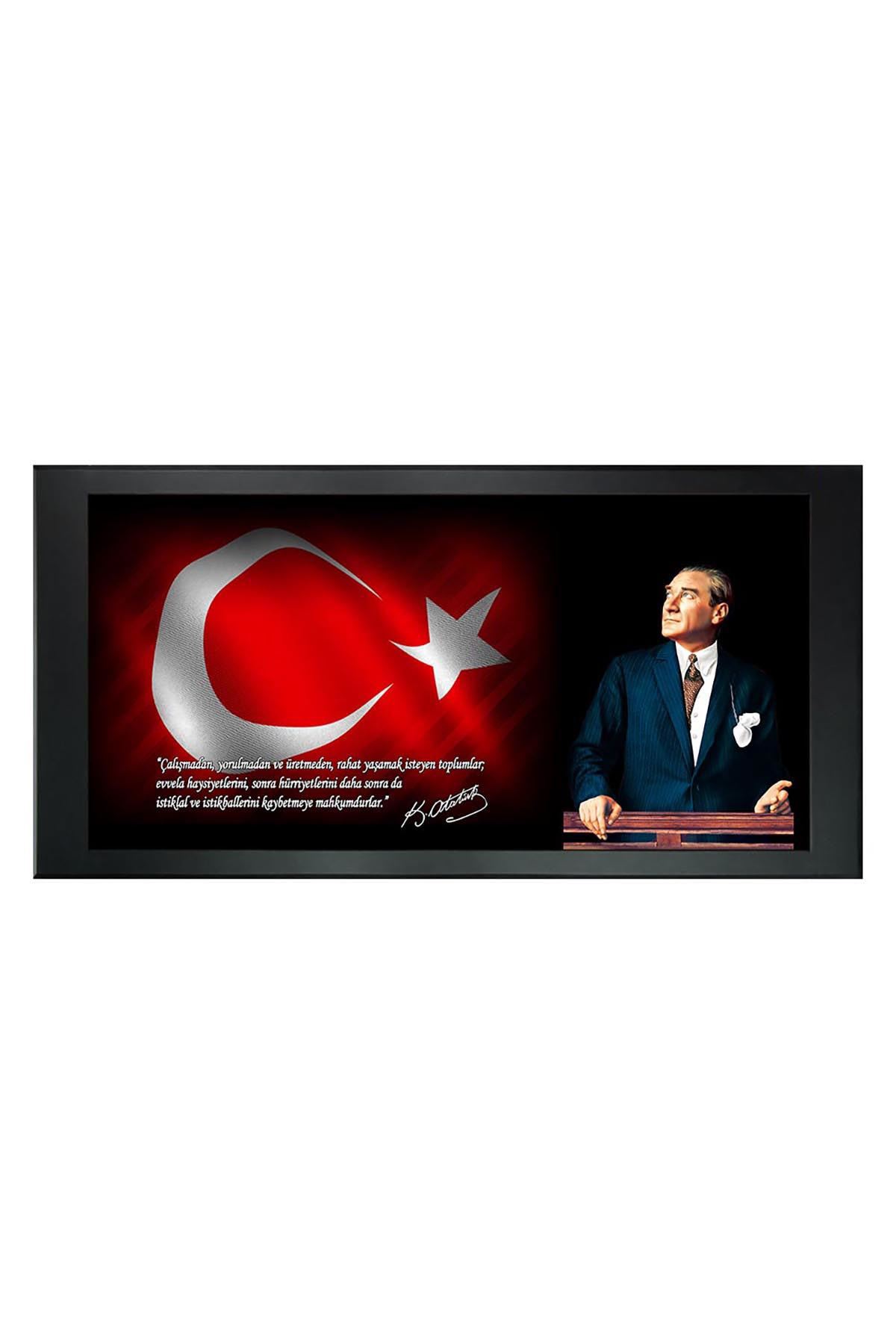 Atatürk Printed Manager Board | Printed Manager Board | Leather Framed Board | High Quality Manager Board   