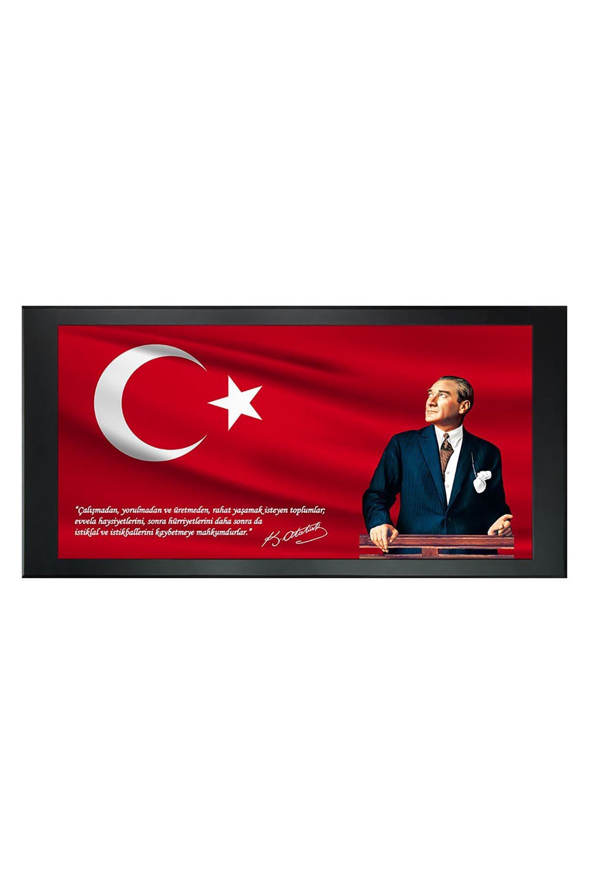 Atatürk Printed Manager Board | Printed Manager Board | Leather Framed Board | High Quality Manager Board  
