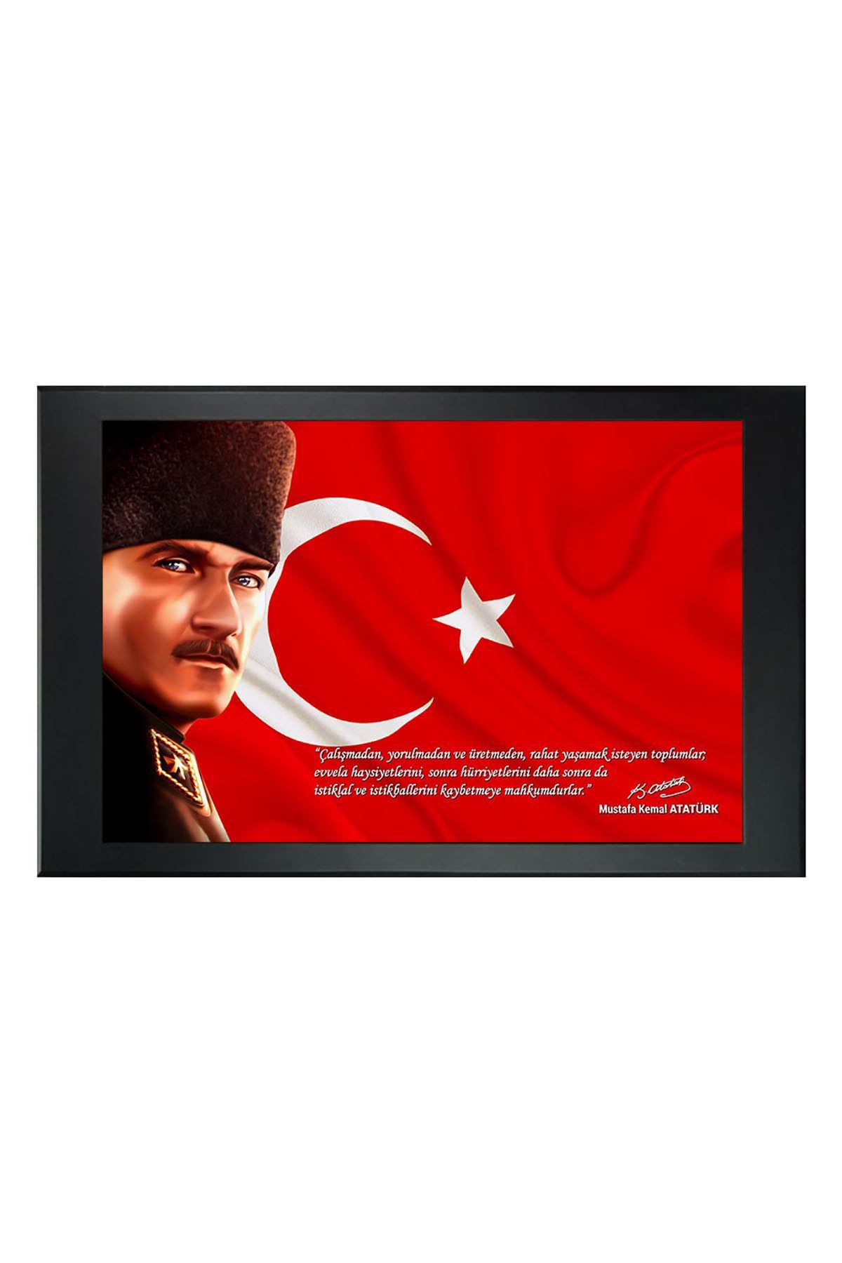 Atatürk Printed Manager Board | Printed Manager Board | Leather Framed Board | High Quality Manager Board 
