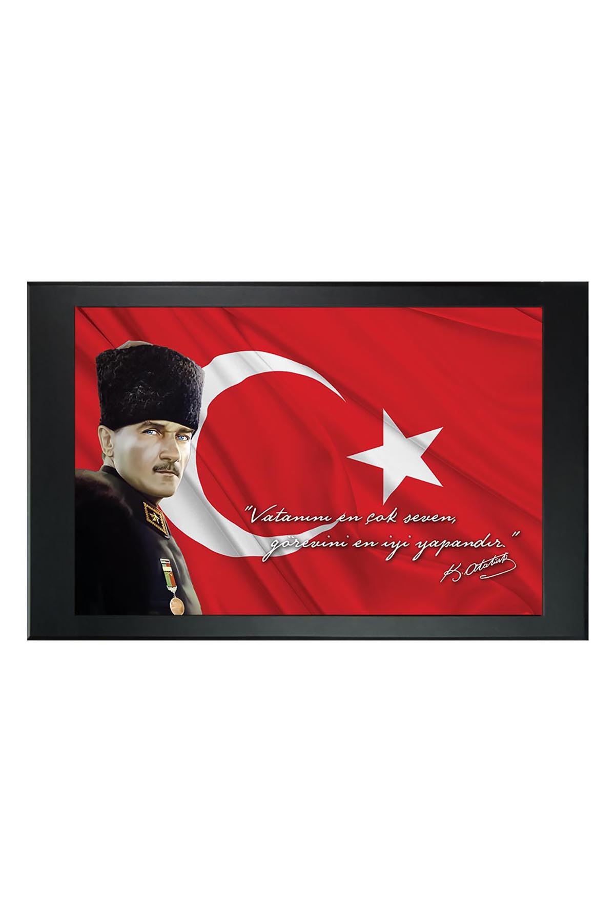 Atatürk Printed Manager Board | Printed Manager Board | Leather Framed Board | High Quality Manager Board 