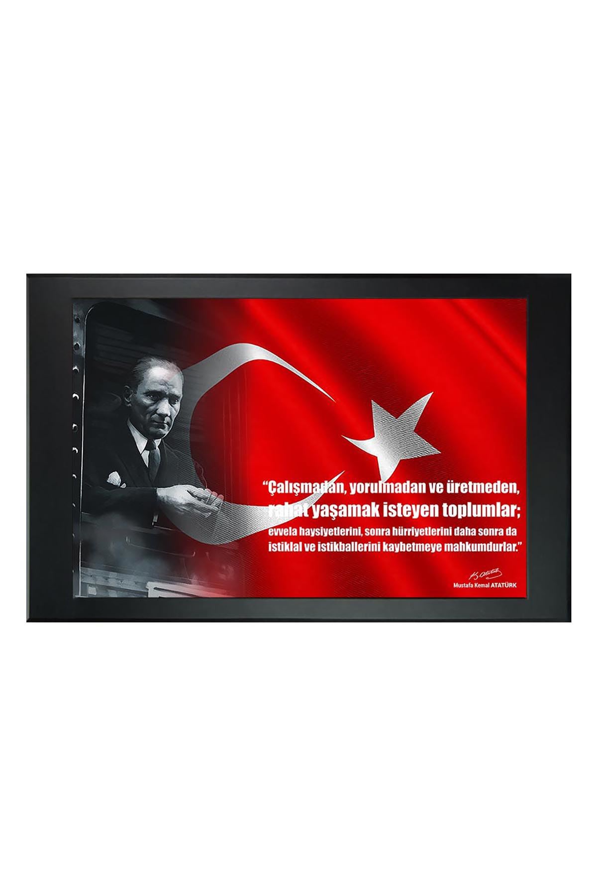 First President M. Kemal Atatürk Printed Manager Board | Printed Manager Board | Leather Framed Board | High Quality Manager Board