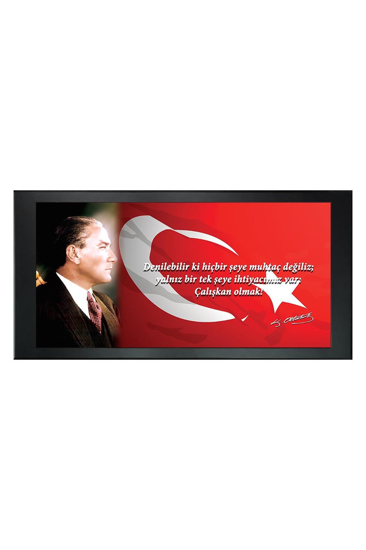 First President M. Kemal Atatürk Printed Manager Board | Printed Manager Board | Leather Framed Board | High Quality Manager Board