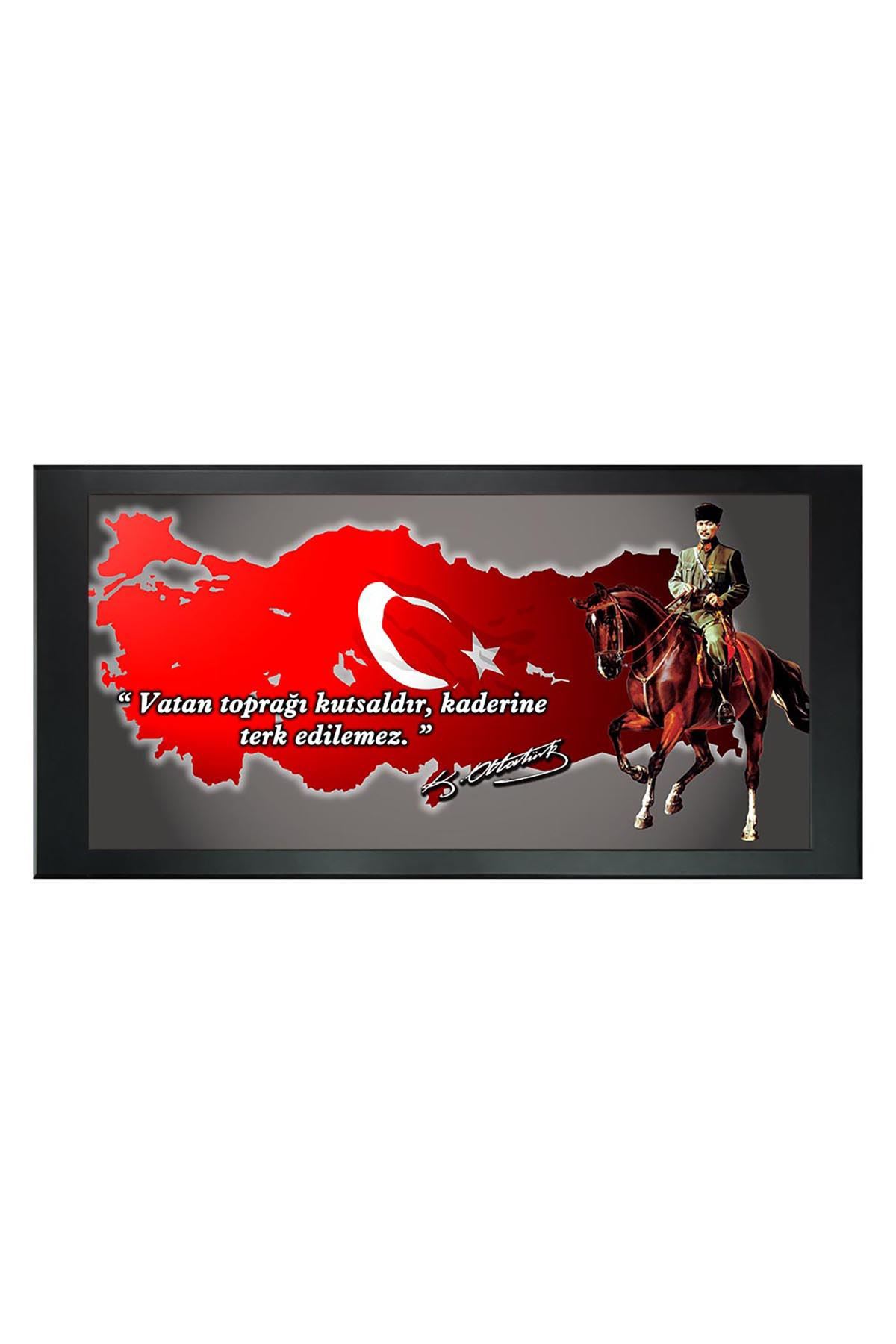 First President M. Kemal Atatürk Printed Manager Board | Printed Manager Board | Leather Framed Board | High Quality Manager Board