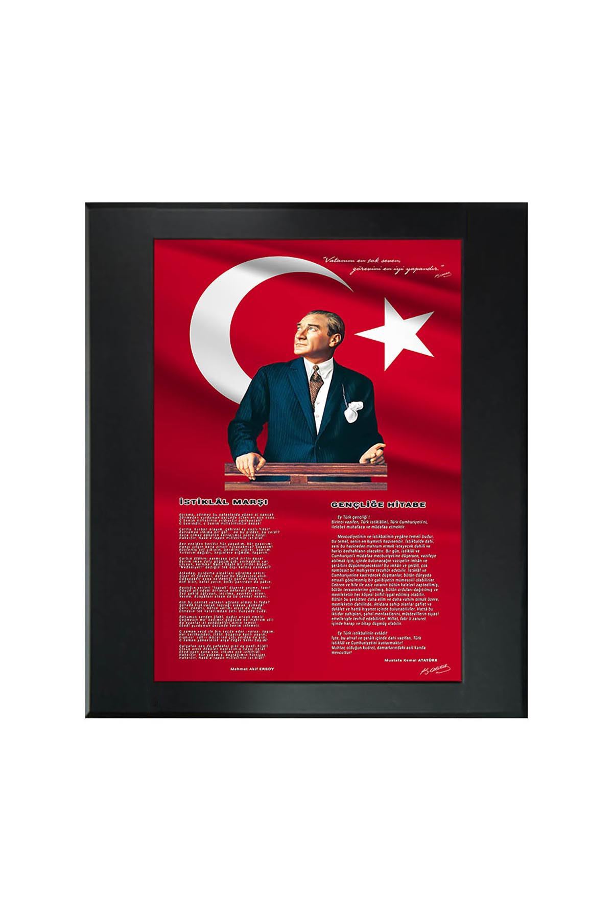 Atatürk Printed Manager Board | Printed Manager Board | Leather Framed Board | High Quality Manager Board