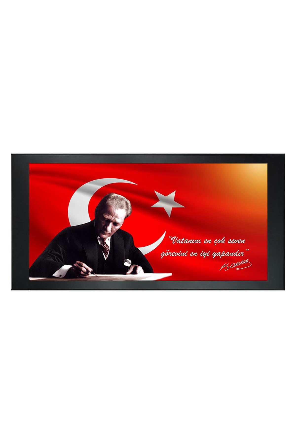 Atatürk Printed Manager Board | Printed Manager Board | Leather Framed Board | High Quality Manager Board