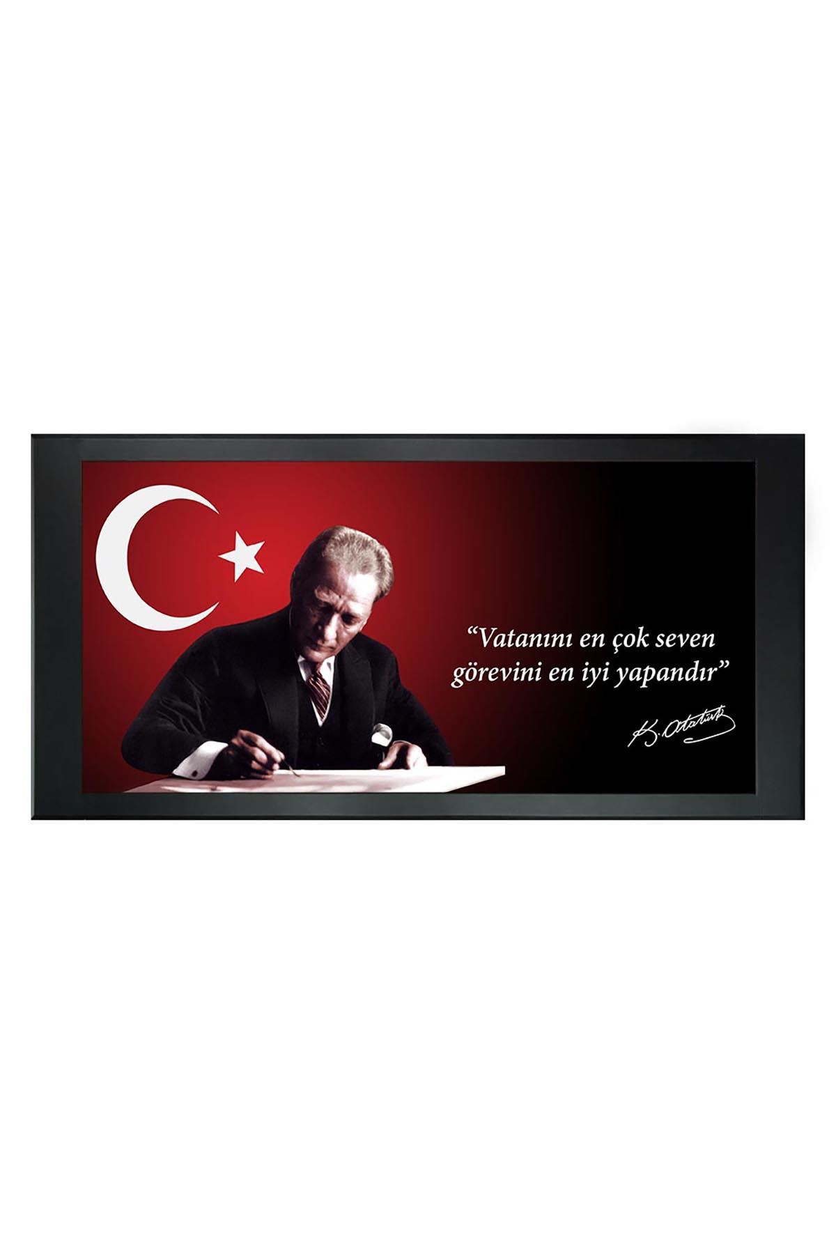 M. Kemal Atatürk Printed Manager Board | Printed Manager Board | Leather Framed Board | High Quality Manager Board