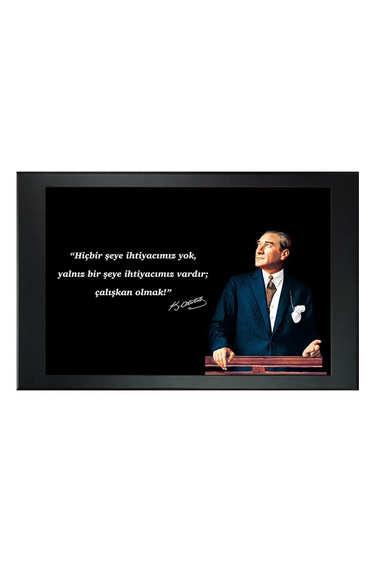 Atatürk in Council Printed Manager Board | Printed Manager Board | Leather Framed Board | High Quality Manager Board