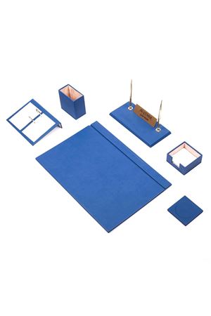 Deri Sümen Takımı Mavi 8 Parça İsimlik Hediyeli