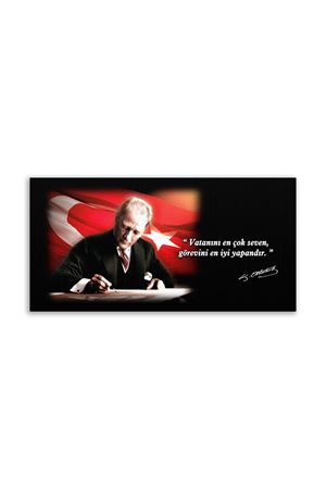 Atatürk Canvas Board With Turkish Flag | Printed Canvas Board | Customized Canvas Board 