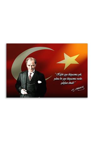 Atatürk Canvas Board With Turkish Flag | Customized Canvas Board