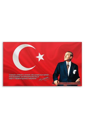 Atatürk Canvas Board With Turkish Flag | Printed Canvas Board | Customized Board
