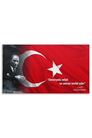 Atatürk With Turkish Flag Canvas Board | Printed Canvas Board | Customized Canvas Board |Digital Printing