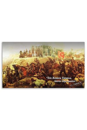 Atatürk Canvas Board With Turkish Flag | Printed Canvas Board | Customized Canvas Board