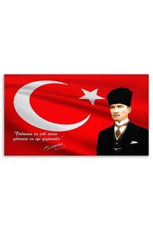 Atatürk in Black Suit Canvas Board | Decorative Painting | Printed Board | Personalized Pictures | Canvas Board