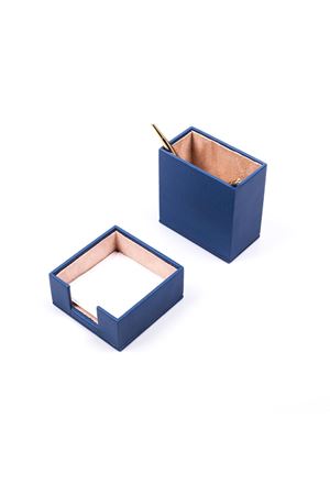 Leather Desk Accessories set of 2 Blue| Desk Set Accessories | Desktop Accessories | Desk Accessories | Desk Organizers | Pencil Holder | Note Paper Holder