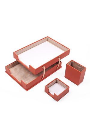 Double Document Tray With 2 Accessories Orange| Desk Set Accessories | Desktop Accessories | Desk Accessories | Desk Organizers