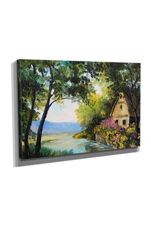 Nehir Kenarında Ev Dekoratif Tablo – D-T009