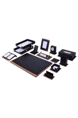 Star Lux Leather Desk Set Gray 11 Accessories