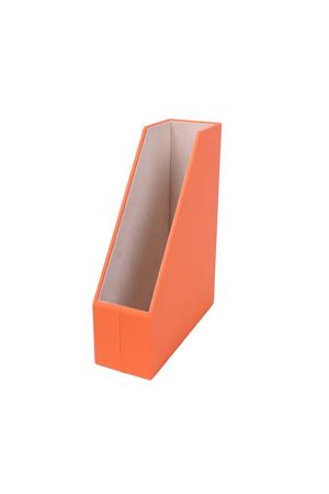 Orange Leather Magazine Holder | Leather Magazine Holder | File Organizer | File Box | File Storage | Magazine Archive Folder | Leather File Rack | Leather Accessory | Leather Office Accessories