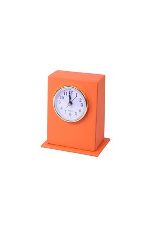 Orange Leather Desktop Clock | Leather Desk Accessory | Desk Accessories | Desk Clock | Desktop Clock | Table Clock