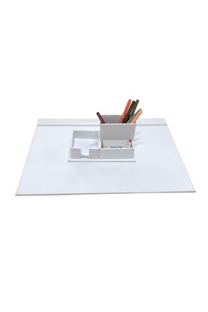 Sirius Leather Desk Set - Set of 2 White