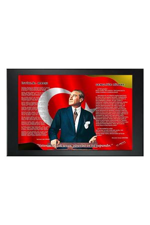 Atatürk Printed Manager Board | Printed Manager Board | Leather Framed Board | High Quality Manager Board  