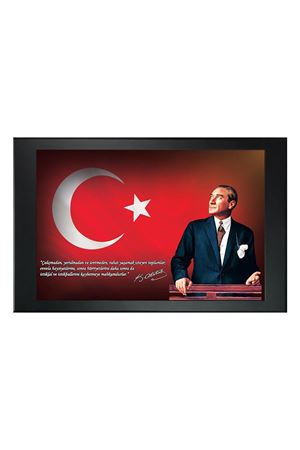 Atatürk Printed Manager Board | Printed Manager Board | Leather Framed Board | High Quality Manager Board  
