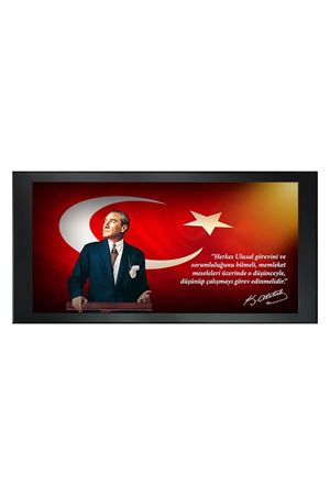 Atatürk Printed Manager Board | Printed Manager Board | Leather Framed Board | High Quality Manager Board 