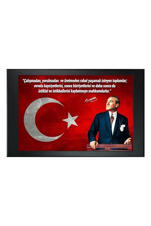 Atatürk Printed Manager Board | Printed Manager Board | Leather Framed Board | High Quality Manager Board 