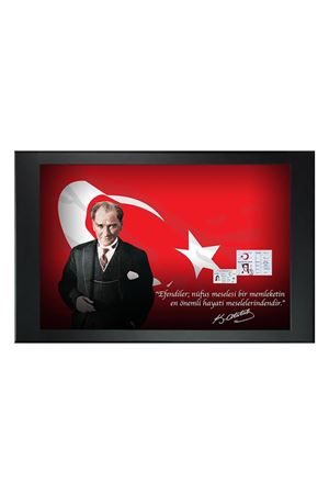 Atatürk Printed Manager Board | Printed Manager Board | Leather Framed Board | High Quality Manager Board 