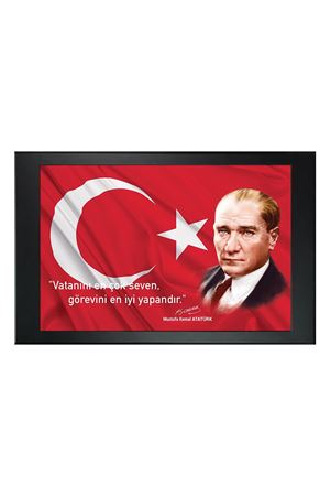 First President M. Kemal Atatürk Printed Manager Board | Printed Manager Board | Leather Framed Board | High Quality Manager Board