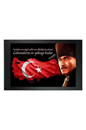 First President M. Kemal Atatürk Printed Manager Board | Printed Manager Board | Leather Framed Board | High Quality Manager Board