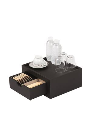 Leather Tea / Coffee Serving Box With Drawer | Leather Tea / Coffee Box | Tea Serving Box | Coffee Serving Box  | Hotel Leather Accessories | Leather Hotel Amenities