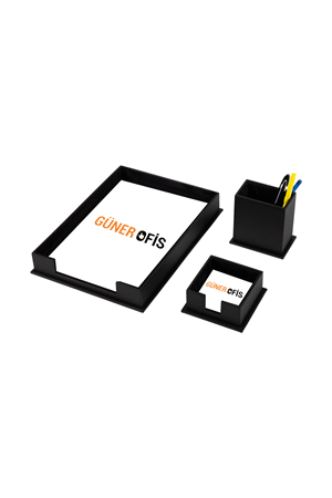 Document Tray With 2 Accessories Black| Desk Set Accessories | Desktop Accessories | Desk Accessories | Desk Organizers