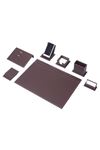 Vega Leather Desk Set Brown 9 Accessories