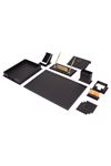 Vega Leather Desk Set Black 13 Accessories