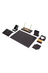 Vega Leather Desk Set Black 12 Accessories