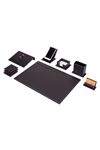 Vega Leather Desk Set Black 9 Accessories
