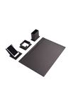 Vega Leather Desk Set Black 4 Accessories